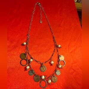 WOW POSHMARK - Silpada Sterling Silver Copper Coins and Pearl Necklace